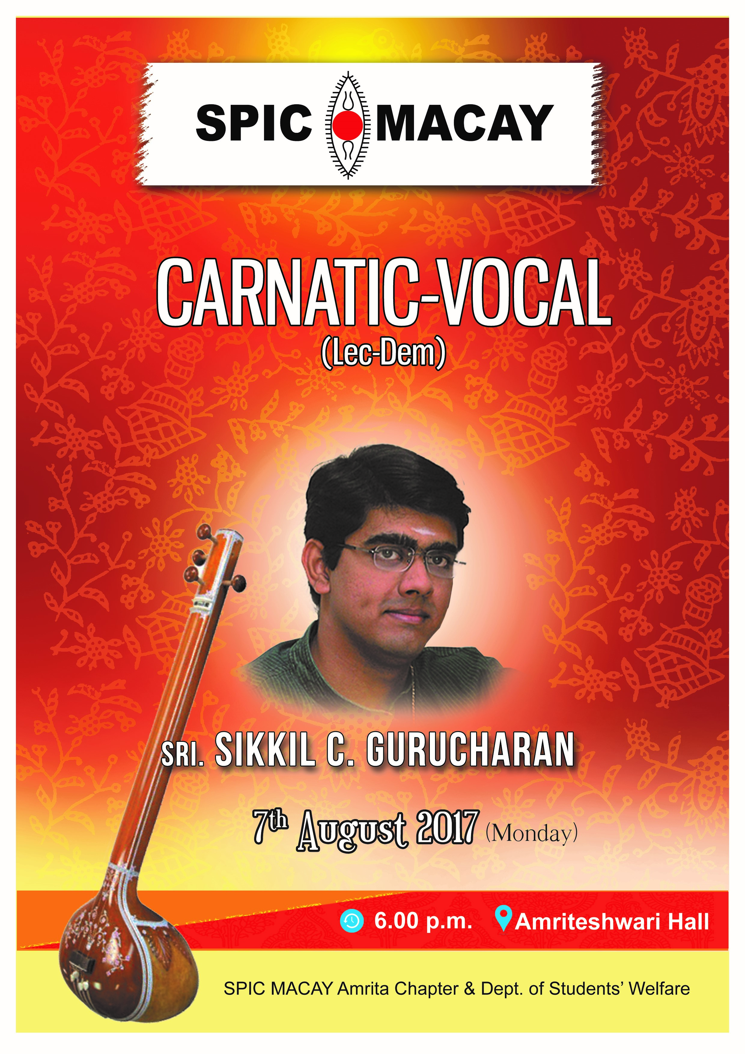 Carnatic Vocal – Lec-Dem By Sri. Sikkil C. Gurucharan