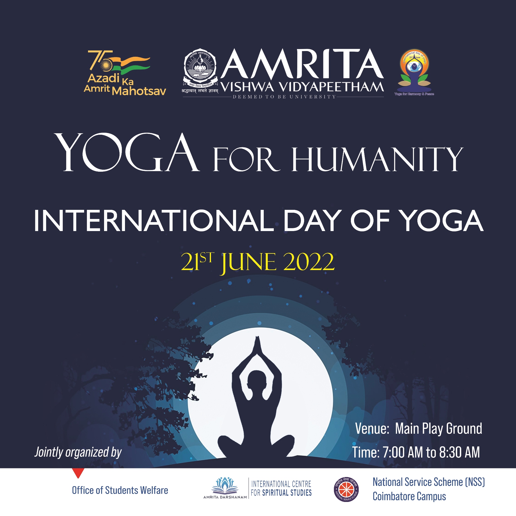 International Day of Yoga - 2022  Intranet Amrita Vishwa Vidyapeetham -  Coimbatore Campus