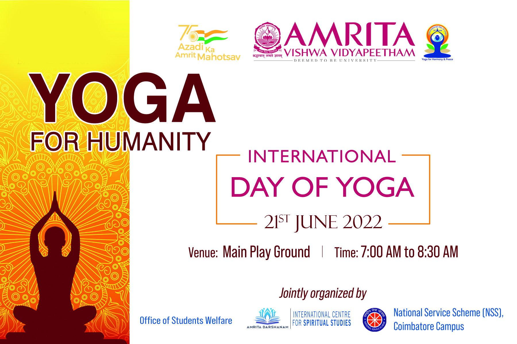 International Yoga Day 2021 - Campus Activities - Student Services - CEPT