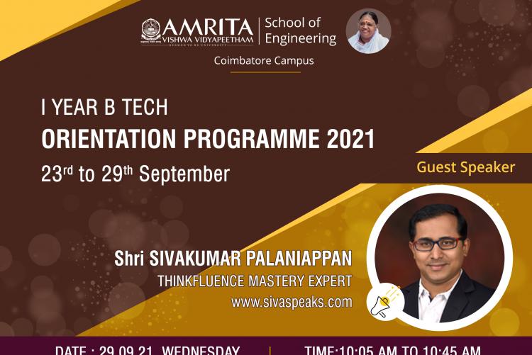 29-09-2020 - 10:05 AM: Address by Shri Sivakumar Palaniappan, Motivational and Leadership Coach, Coimbatore 