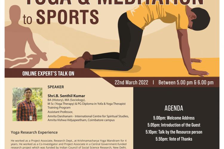 Flyer - An Expert Talk on "Contribution of Yoga & Meditation to Sports"