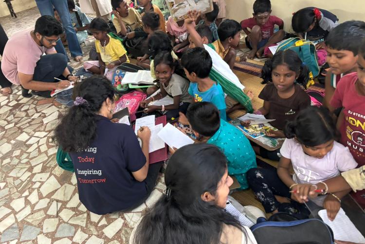 Ettimadi Govt School children teaching
